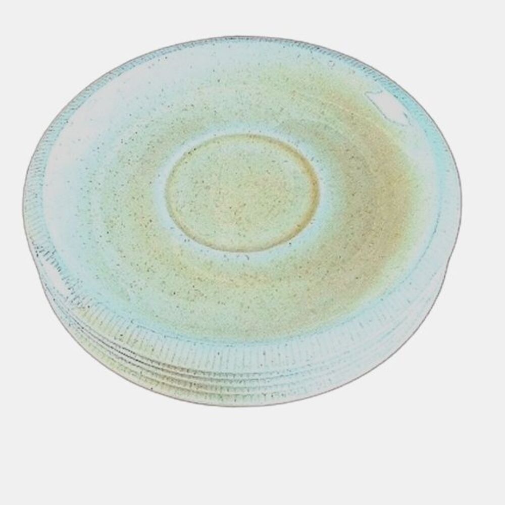 Franciscan vintage SAND teacup saucers set of 3 speckled yellow